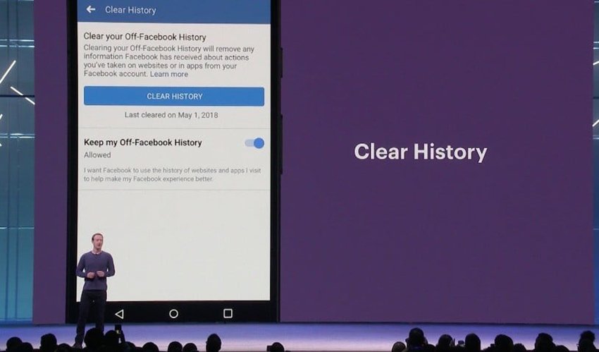 clear history su facebook