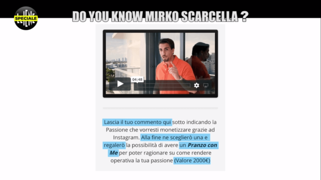 mirko scarcella e la truffa del giveaway